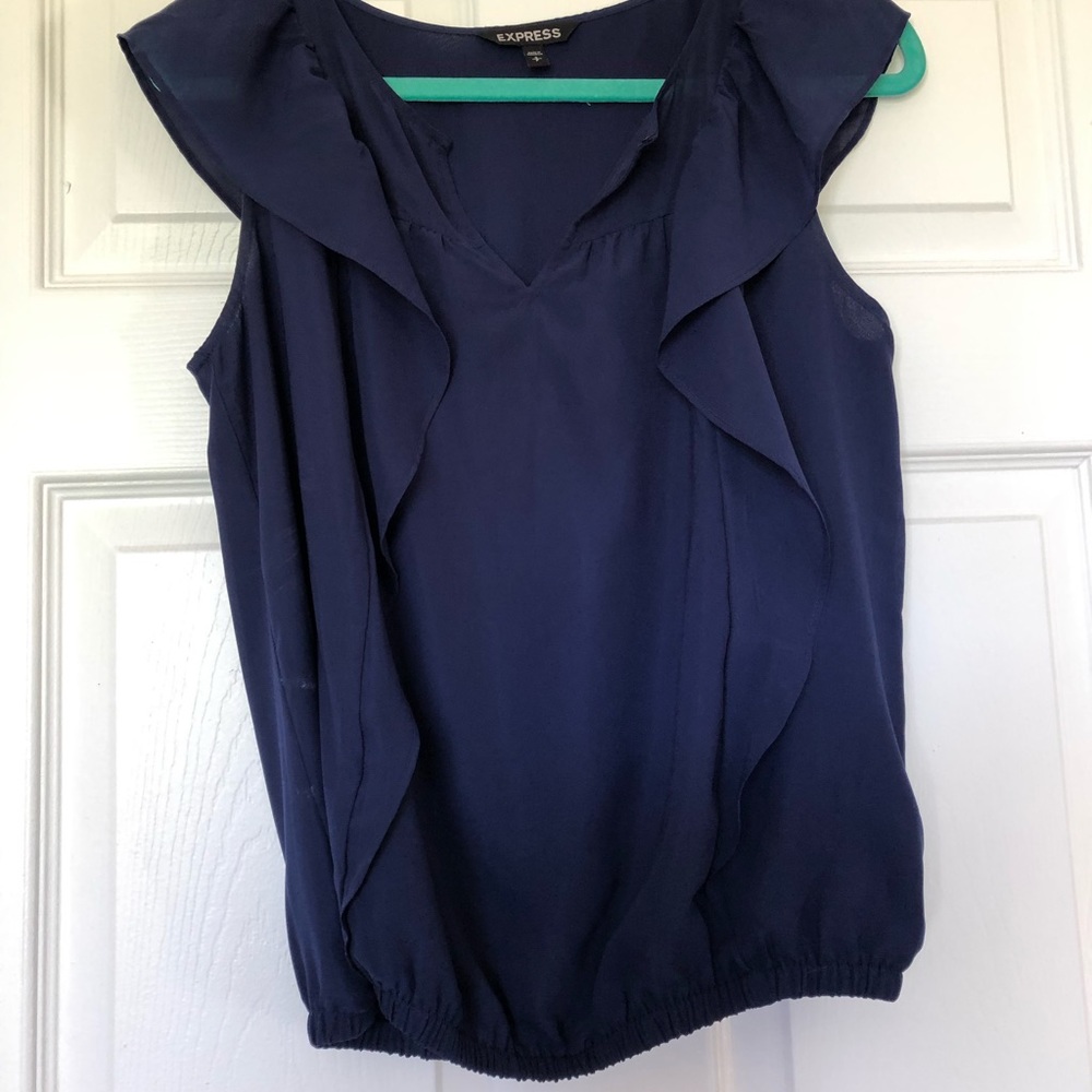 Sleeveless Ruffle Blouse